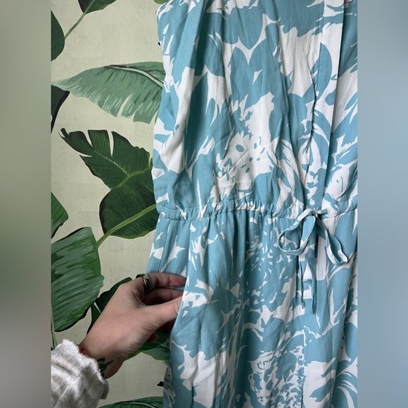 GAP Blue Floral Tank Drawstring waist Jumpsuit Size M Tall - Picture 5 of 9